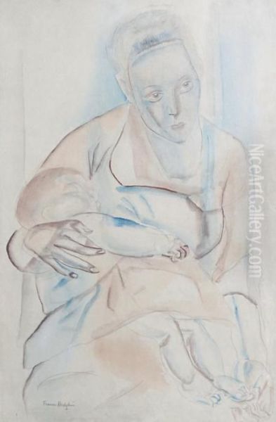 Mother And Baby Oil Painting by Frances Mary Hodgkins