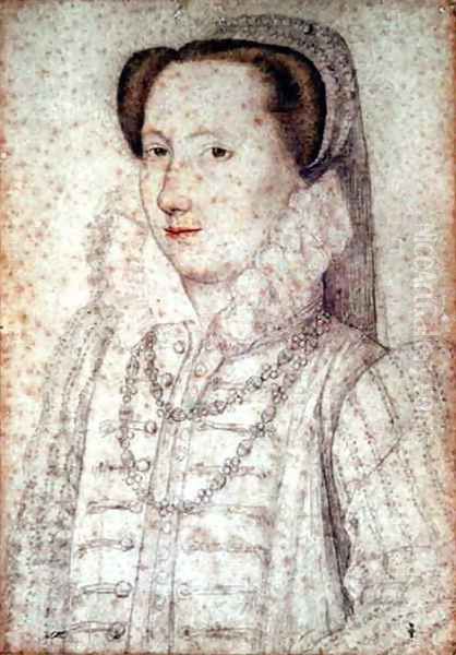 Portrait of an unknown Lady, c.1575 Oil Painting by (studio of) Clouet