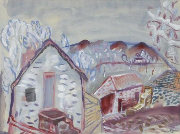 Landscape, Ibiza Oil Painting by Frances Mary Hodgkins