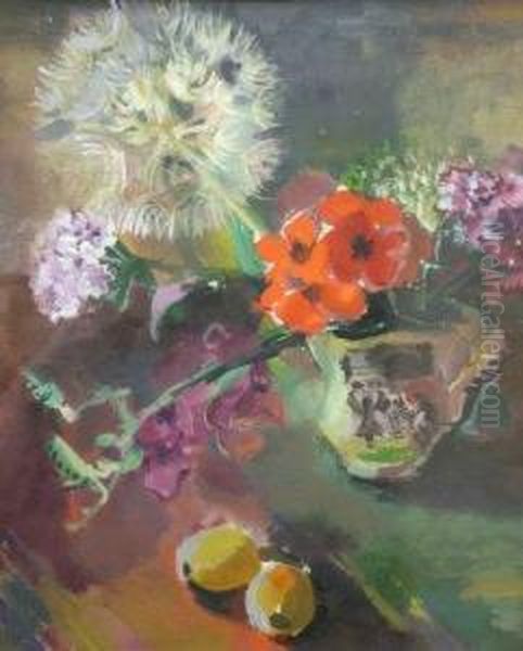 Study Of Flowers Oil Painting by Frances Mary Hodgkins