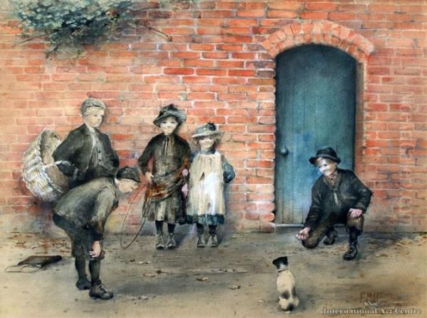 A Game Of Marbles 1891 by Frances Mary Hodgkins