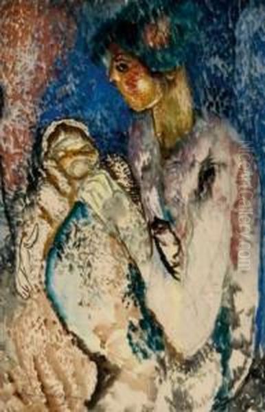 Mother And Child Oil Painting by Frances Mary Hodgkins