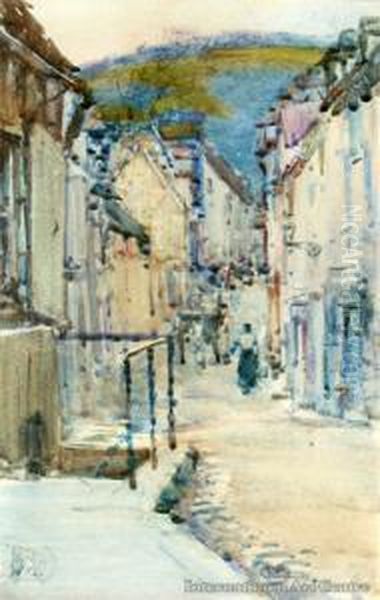 Les Andelys. Normandy Oil Painting by Frances Mary Hodgkins