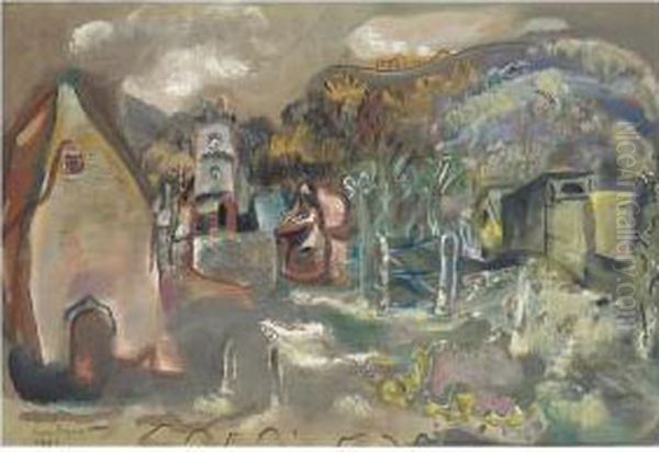 Dorset Landscape Oil Painting by Frances Mary Hodgkins