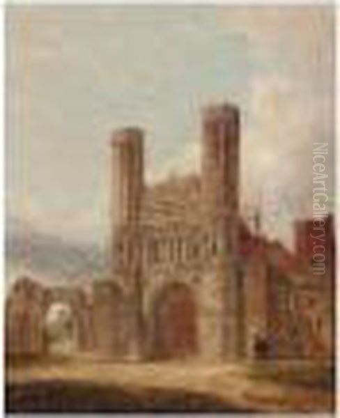 Castle Acre Priory Oil Painting by David Hodgson