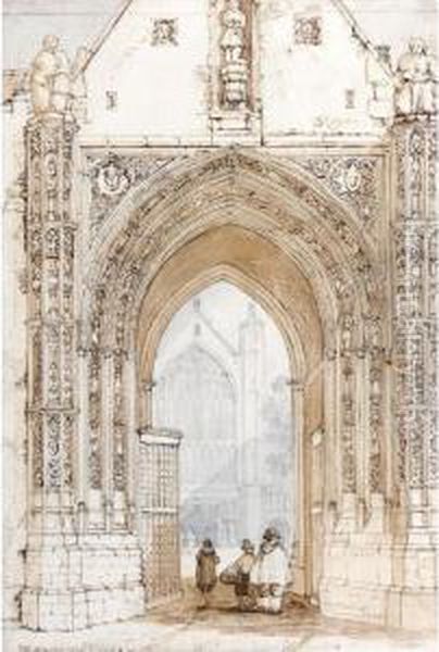 A Group Of Drawings Of Norwich Oil Painting by David Hodgson