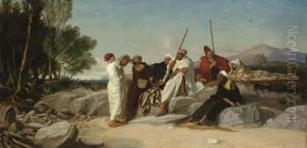 Arab Prisoners Oil Painting by John Evan Hodgson