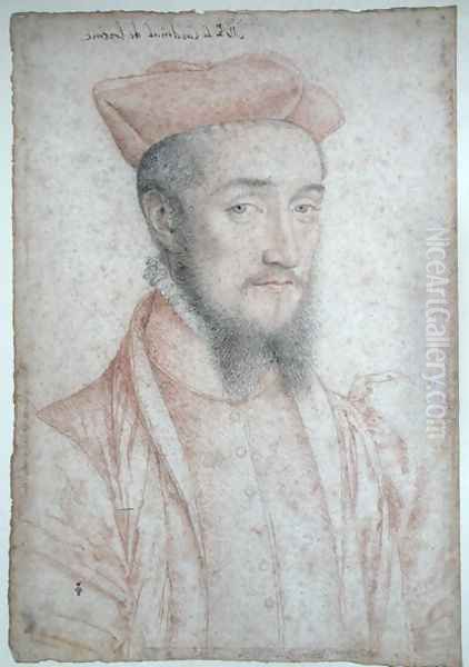 Portrait of Cardinal Charles de Lorraine (1525-74) c.1555 Oil Painting by (studio of) Clouet