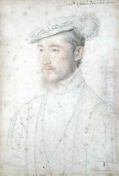 Portrait of Francois of Lorraine (1520-63) 2nd Duke of Guise, c.1550 Oil Painting by (studio of) Clouet