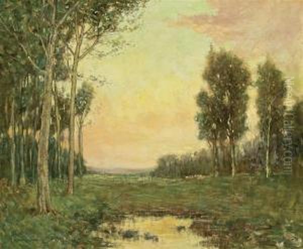 The Meadow Brook Oil Painting by Arthur Hoeber