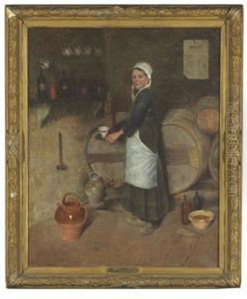 The Wine Cellar Oil Painting by Arthur Hoeber