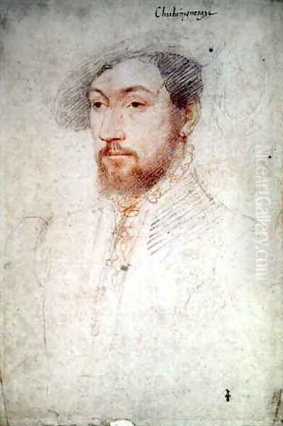 Francois de Vvonne (c.1510-47); fils de d'Andre de Vivonne, seigneur de la Chataigneraye, C.1540 Oil Painting by (studio of) Clouet