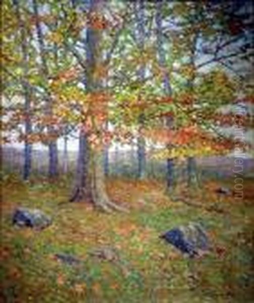 Oaks Oil Painting by Arthur Hoeber