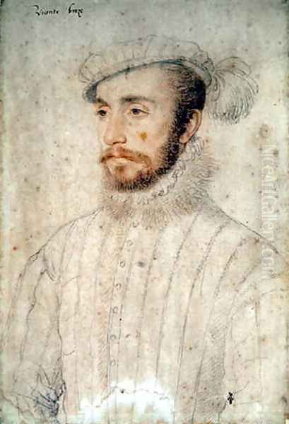 Philippe de Maille, fils de Guy de Maille, vicomte de Breze? or maybe his brother (c.1515-53), c.1550 Oil Painting by (studio of) Clouet