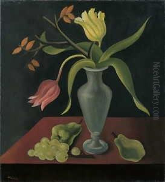 Tulpenstilleben Oil Painting by Heinrich Hoerle