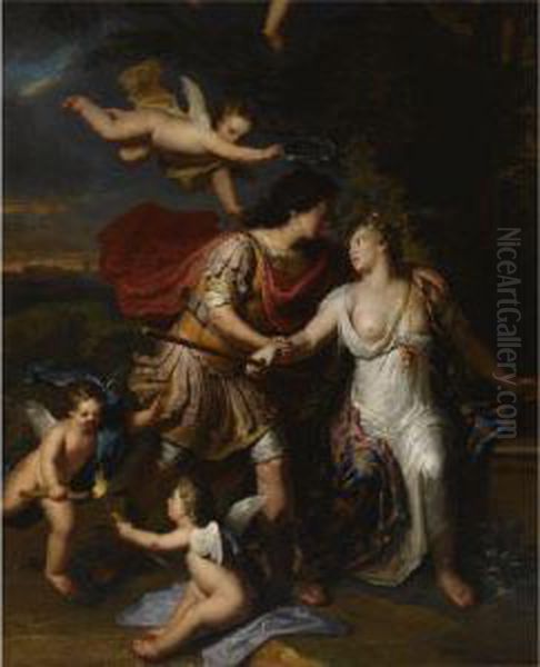 Rinaldo And Armida Oil Painting by Gerard Hoet