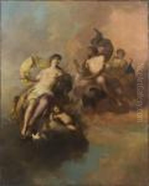 Jupiter Entre Junon Et Venus Oil Painting by Gerard Hoet