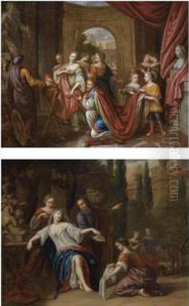 King David And Bathsheba Oil Painting by Gerard Hoet