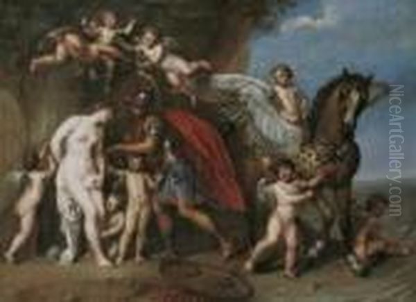 Perseus Die Gefesselte Andromeda Befreiend. Oil Painting by Gerard Hoet