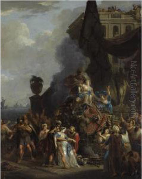 The Sacrifice Of Iphigenia Oil Painting by Gerard Hoet