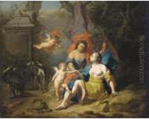 Venus And Adonis Oil Painting by Gerard Hoet