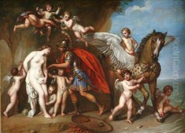 Manner Of Gerard Hoet 
'perseusuntieing Andromeda, Surrounded By Pitti And Accompanied By 
Pegasus Oil Painting by Gerard Hoet