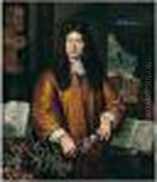 Portrait Of The Botanist Jan Commelin (1629-1692) Oil Painting by Gerard Hoet