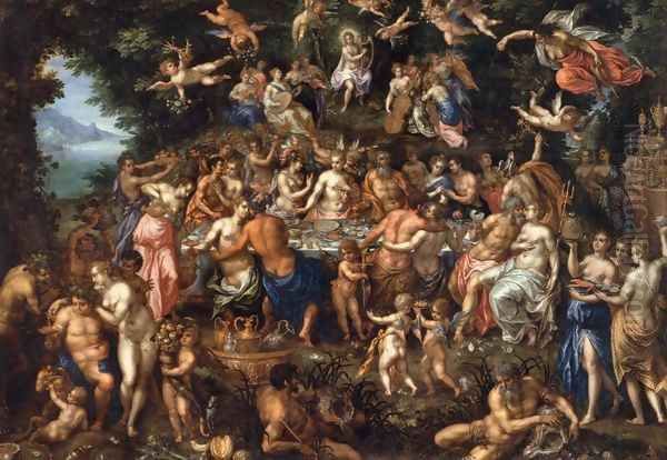 The Nuptials of Thetis and Peleus Oil Painting by Hendrick De Clerck