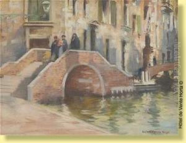 Promenade A Venise Oil Painting by Emile Hoeterickx