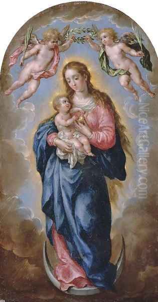 The Madonna and Child in Glory Oil Painting by Hendrick De Clerck