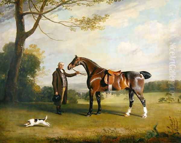 The Earl of Shrewsbury's Groom Holding a Hunter, c.1800 Oil Painting by Henry Bernard Chalon