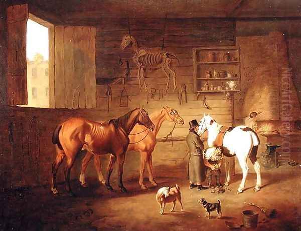 The Blacksmith's Shop, c.1810-20 Oil Painting by Henry Bernard Chalon