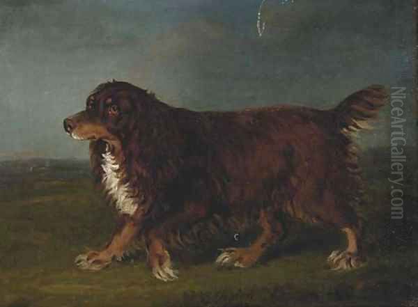 A spaniel in a landscape Oil Painting by Henry Bernard Chalon