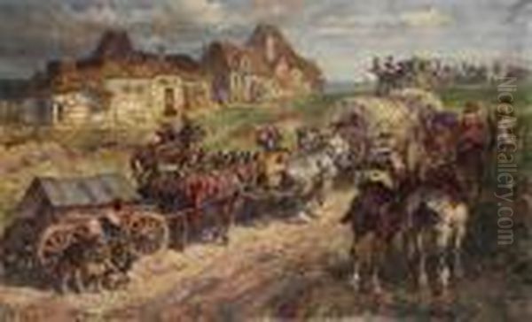 Heereszug Im Bauernkrieg Oil Painting by Anton Hoffmann