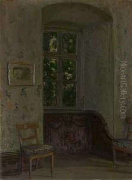 Interieur Mit Fensternische Oil Painting by Franz Hoffmann-Fallersleben