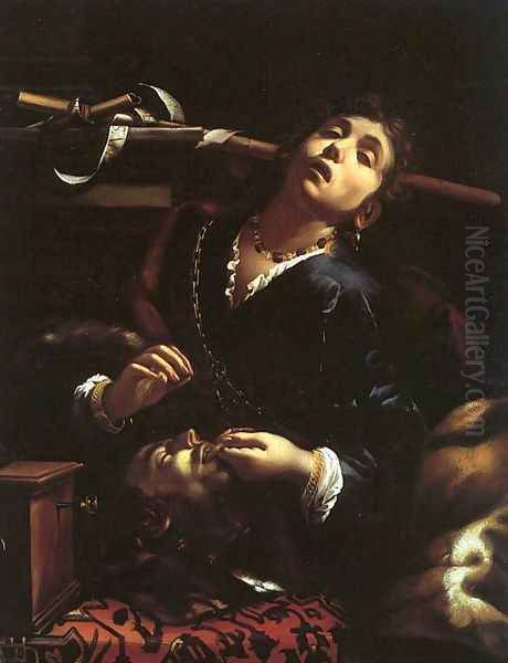 Herodias with the Head of St. John the Baptist 1625-30 Oil Painting by Francesco del Cairo