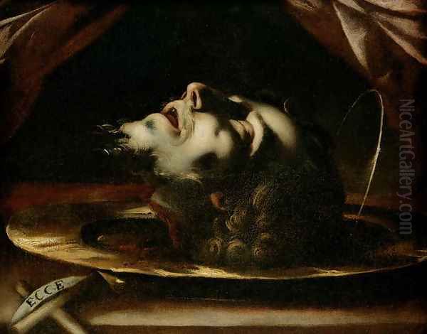 The Head of St. John the Baptist Oil Painting by Francesco del Cairo