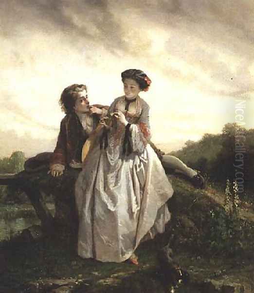 Flirtation Oil Painting by Francois Claudius Compte-Calix