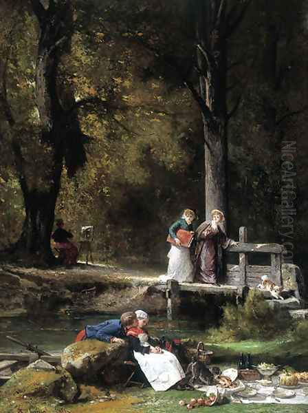 Sunday in the park Oil Painting by Francois Claudius Compte-Calix