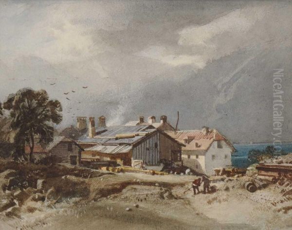 Sagewerk Am Seeufer Oil Painting by Charles Hoguet