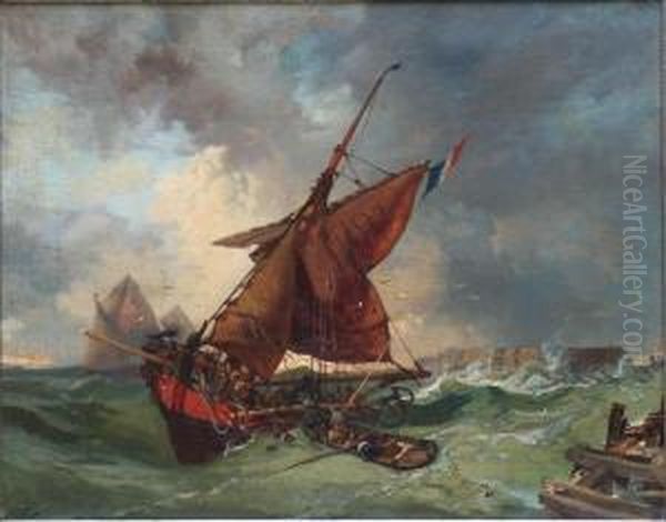 L'embarquement Oil Painting by Charles Hoguet