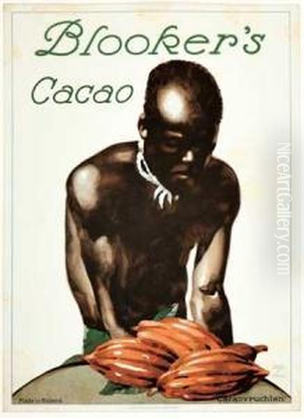 Blooker's Cacao. Circa 1919. Oil Painting by Ludwig Hohlwein