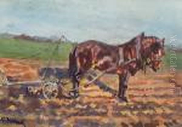 Feldarbeit Oil Painting by Wilhelm Hohnel