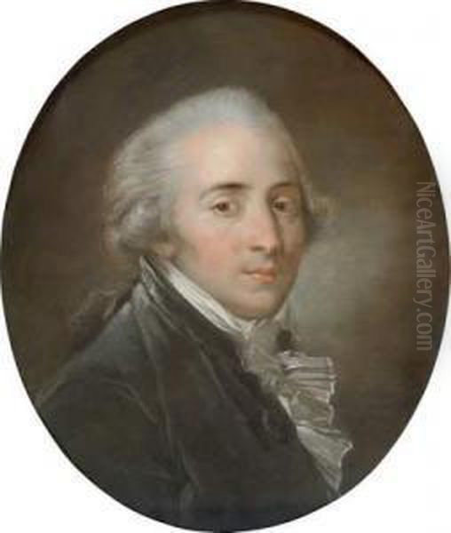 Portrait Presume Du Frere De L'artiste Oil Painting by Claude Jean-Bapt. Hoin