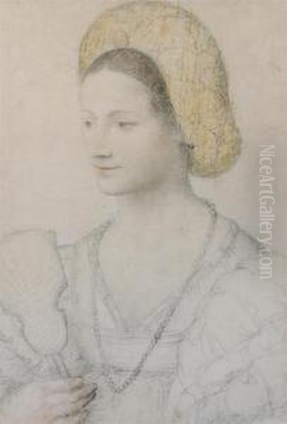 A Sketch Depicting A Woman In The Court Of Henry Viii Ofengland Oil Painting by Hans Holbein the Younger