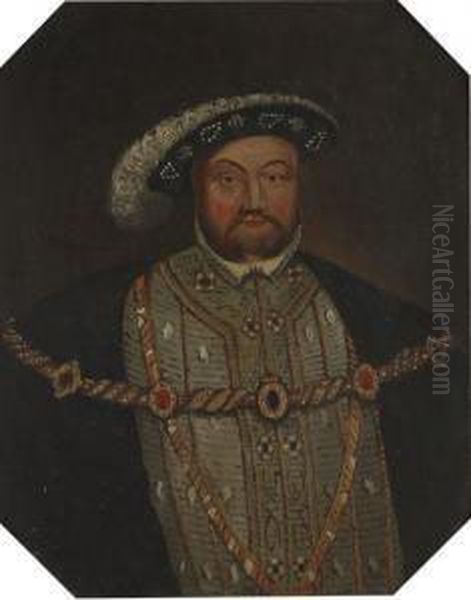 Half Length Portrait Of Henry Viii Oil Painting by Hans Holbein the Younger