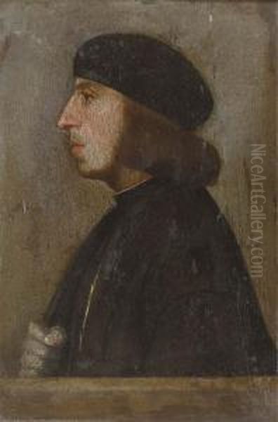 Portrait Of A Gentleman, Bust-length, In Profile Oil Painting by Hans Holbein the Younger