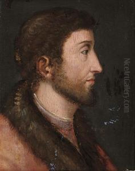 Profile Portrait Of A Gentleman, Bust-length Oil Painting by Hans Holbein the Younger