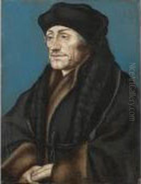 Portrait Of Erasmus Of Rotterdam (1466-1536) Oil Painting by Hans Holbein the Younger