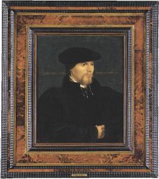 Portrait Of A Man In Black Oil Painting by Hans Holbein the Younger